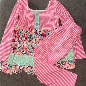 Cheeky Plum Pink and Green Cheetah Kids Matching Set 4